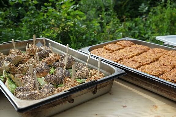 Das Gartenbuffet bestand aus diversen delikaten Speisen. (Bild: H. Heiland)