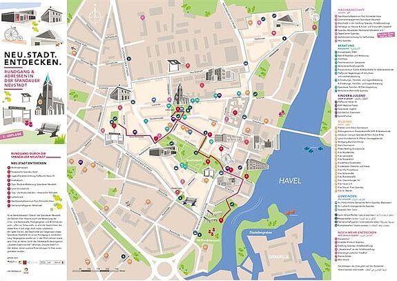 Mit der aktualisierten Kiezkarte können Interessierte die Spandauer Neustadt entdecken. (Bild: QM Spandauer Neustadt)