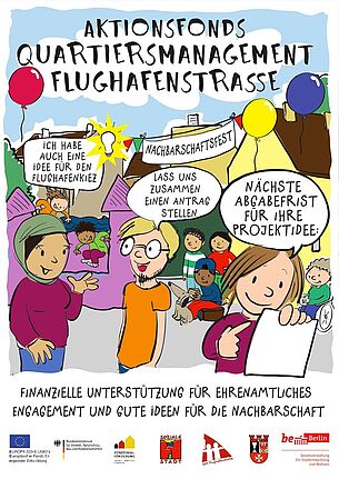 Aktionen für den Flughafenkiez können in diesem Jahr noch bis zum 28. November 2022 eingereicht werden. (Bild: QM Flughafenstraße)