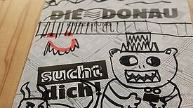 Flyer mit dem Aufruf „ Die Donau sucht dich!“ Foto: Birgit Leiß