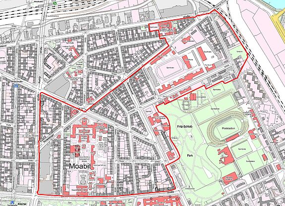 Übersichtskarte Moabit-Ost © Senatsverwaltung für Stadtentwicklung, Bauen und Wohnen