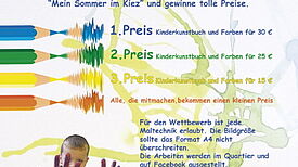 Das Plakat zum Malwettbewerb für Kinder. Bild: QM Falkenhagener Feld West.