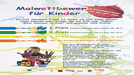 Das Plakat zum Malwettbewerb für Kinder. Bild: QM Falkenhagener Feld West.