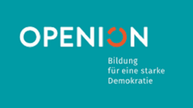 Das Projekt OPENION fördert demokratische Bildung. Logo: OPENION / DKJS