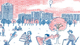 Plakat der Sommeraktion "Gropiusgeflüster" Bild: QM Gropiusstadt