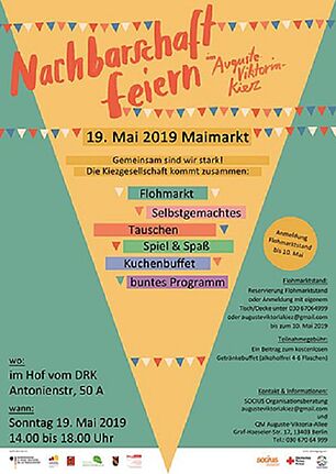 Das Plakat zum Maimarkt. Bild: QM Auguste-Viktoria-Allee