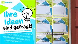 Von Mitte Januar bis zum 12. März 2021 konnten die Bewohnerinnen und Bewohner in Moabit-Ost ihre Wünsche äußern – analog durch Postkarten und Plakate (siehe Bild) oder online. (Bild: QM Moabit-Ost)