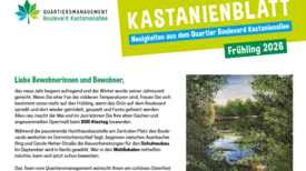 Bäume und Landschaft dominieren das Deckblatt der neuen Frühjahrsausgabe des „KastanienBlattes“. 