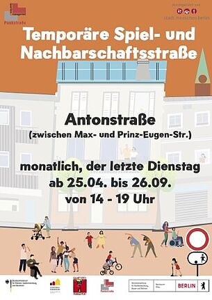 Flyer zur Spiel- und Nachbarschaftsstraße in der Antonstraße. (Bild: QM Pankstraße)