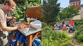 Pizza zum Abschied: Die letzte Sitzung mit der aktuellen Aktionsfondsjury des QM Moabit-Ost im Moabeet. (Bilder: QM Moabit-Ost)