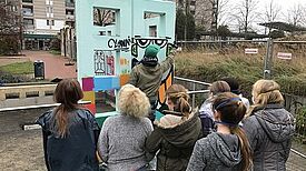 Die Motive entstanden in einem Graffiti-Workshop.  Bild: Hannes Höhlig