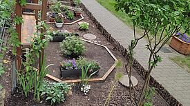 Der Projektgarten in der Bärensiedlung erstrahlt nach der Renovierung mit neuer Bepflanzung. (Bild: lw 2024, Antragsteller)
