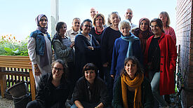 Die Ehrenamtlichen und das QM-Team Rollbergsiedlung vereint. (Bild: Mathias Hühn)