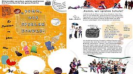 Der kreativ gestaltete Flyer für „Komm, wir spielen Schule“. Foto: Koffer Akademie