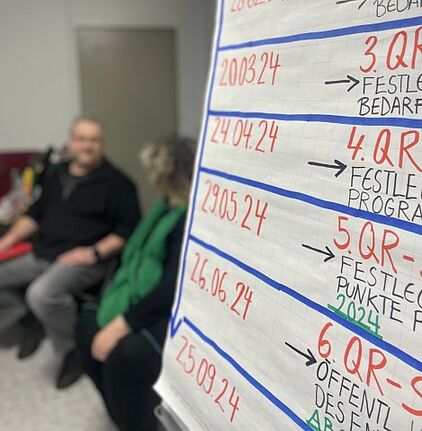 Die öffentlichen Sitzungen bieten monatlich die Möglichkeit, sich über die Quartiersarbeit zu informieren und auszutauschen. (Bild: QM Pankstraße)