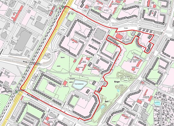 Übersichtskarte Mehrower Allee © Senatsverwaltung für Stadtentwicklung und Wohnen