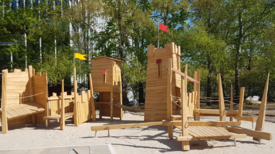 Außenanlage der Evangelischen Kindertagesstätte Dreieinigkeit. Bild: QM Gropiusstadt/ Lipschitzallee