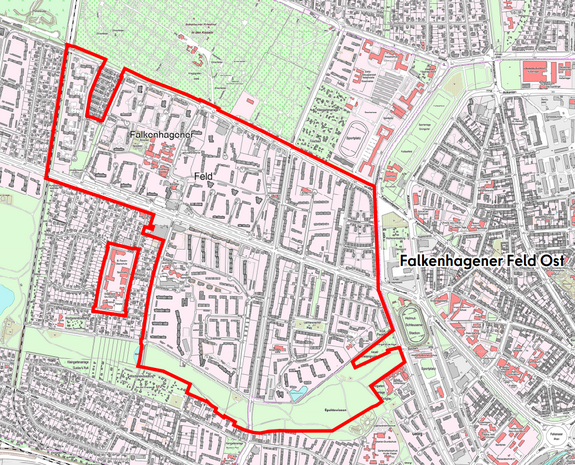 Übersichtskarte Falkenhagener Feld Ost (erweitert) © Senatsverwaltung für Stadtentwicklung, Bauen und Wohnen