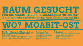 Die Raumbörse hilft zukünftig bei der Vermittlung von Räumen in Moabit-Ost. (Bild: SmArt)