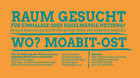 Die Raumbörse hilft zukünftig bei der Vermittlung von Räumen in Moabit-Ost. (Bild: SmArt)
