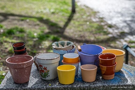Wer wollte, konnte gebrauchte Pflanzgefäße mitnehmen. (Bild: Ralf Salecker)