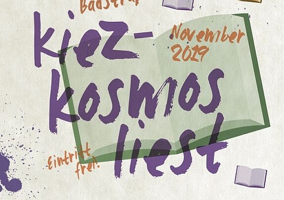 Ausschnitt aus dem offiziellen Flyer für das Lesefestival „Kiezkosmos liest!“ Grafik: QM Badstraße
