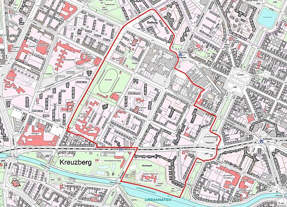 Übersichtskarte Wassertorplatz © Senatsverwaltung für Stadtentwicklung, Bauen und Wohnen