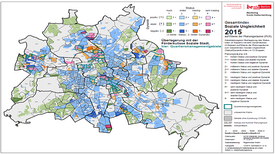 Die Übersichtskarte der Quartiersmanagementgebiete  Bild: Senatsverwaltung für Stadtentwicklung und Umwelt