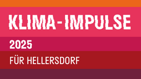 Plakat präsentiert Klima-Impulse für das Jahr 2025 für Hellersdorf mit Maßnahmenvorschlägen zur Klimapassung.
