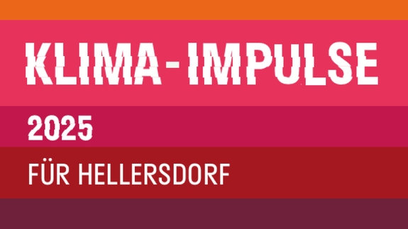 Plakat präsentiert Klima-Impulse für das Jahr 2025 für Hellersdorf mit Maßnahmenvorschlägen zur Klimapassung.