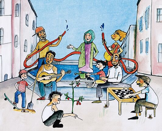 Wo es im Kiez lang gehen soll, entscheidet der Quartiersrat. Illustration: QM Mariannenplatz
