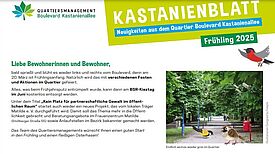 Auf dem Kastanienblatt wird der Frühling begrüßt.