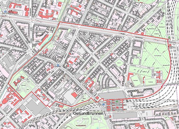 Übersichtskarte Badstraße © Senatsverwaltung für Stadtentwicklung, Bauen und Wohnen 