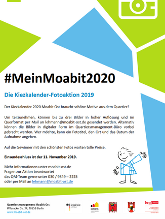Der Flyer mit allen Informationen zur Fotoaktion. Grafik: QM Moabit-Ost