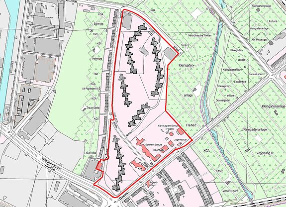 Übersichtskarte Dammwegsiedlung / Weiße Siedlung © Senatsverwaltung für Stadtentwicklung, Bauen und Wohnen