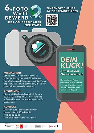 Auf dem Plakat zum Fotowettbewerb der Spandauer Neustadt stehen alle relevanten Informationen.