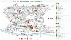 Der Plan gibt Orientierung über die Angebote im Kiez. Bild: conceptfabrik