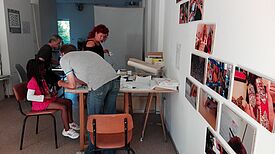 Die Kunstaktion „Topflappen“ Bild: QM Boulevard Kastanienallee