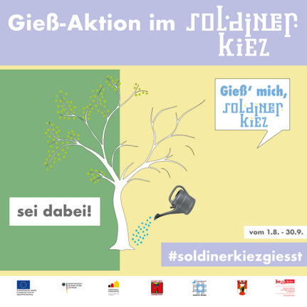 Es sind große Gieß-Aktionen im Soldiner Kiez geplant. (Grafik: QM Soldiner Kiez)