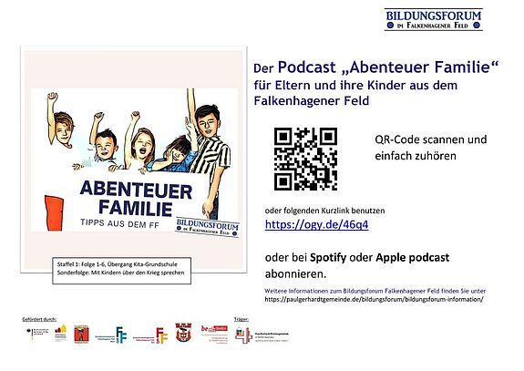 Der Podcast „Abenteuer Familie“ behandelt verschiedene Themen zur Erziehung und Bildung. (Bild: QM Falkenhagener Feld Ost)