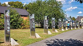 Zahlreiche Infotafeln entlang der Mauerblümchentour halten spannende Hintergrundinfos bereit. (Bild: Ralf Salecker)