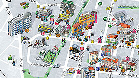 Bildtext: Die bunte Gewerbekarte, Grafik: Sara Contini-Frank