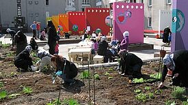 Das Land Berlin fördert Projekte für geflüchtete Menschen mit insgesamt 70.000 Euro. Bild: MieterInnengärten / QM Mariannenplatz