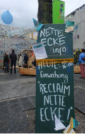 Hier gestalten Anwohnerinnen und Anwohner die Kindl-Treppe zu einer „netten Ecke“ um. Bild: QM Flughafenstraße / Birgit Leiß.