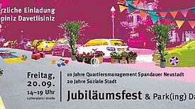 Am 20. September 2019 feiert das QM Spandauer Neustadt seinen 10. Geburtstag mit einem Straßenfest. Bild: QM Spandauer Neustadt