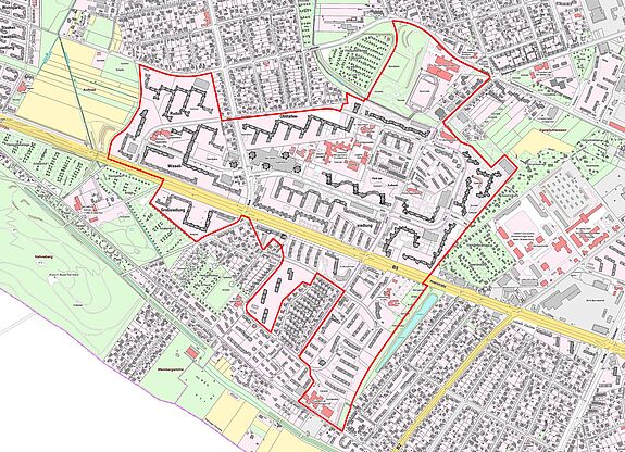 Kartenausschnitt: Quartier Heerstrasse Nord