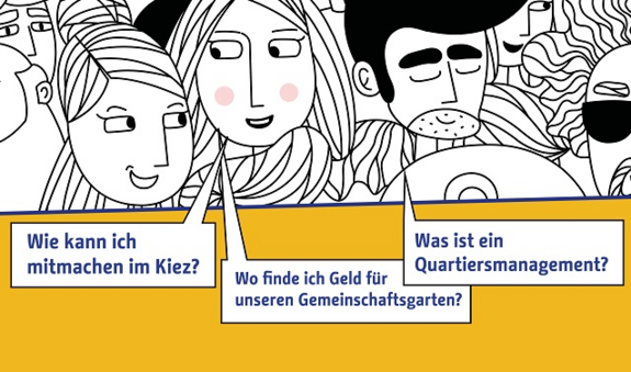 Das Büro für Bürgerbeteiligung Mitte organisiert eine Veranstaltungsreihe zum Quartiersmanagement und seinen verschiedenen Beteiligungsformaten. (Ausschnitt aus Grafik: L.I.S.T. GmbH)