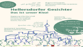 Der Infoflyer informiert über das Projekt und wann und wo man das Kiezrad antreffen kann. (Bild: QM Hellersdorfer Promenade)