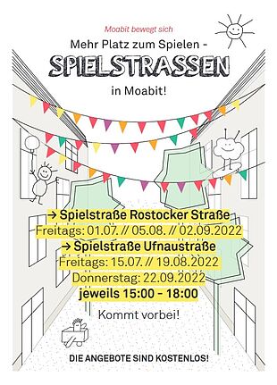Alle Termine für die temporären Spielstraßen in Moabit. (Bild: QM Beusselstraße)