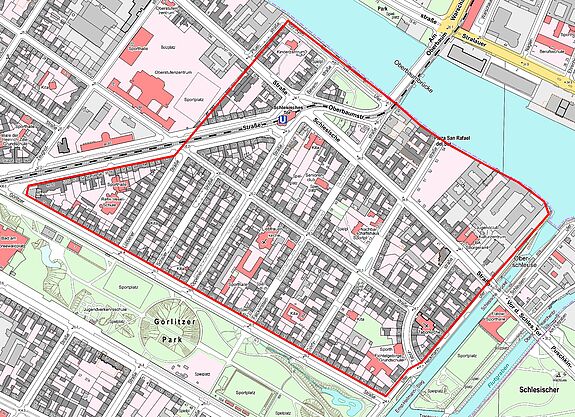 Übersichtskarte Wrangelkiez © Senatsverwaltung für Stadtentwicklung und Wohnen